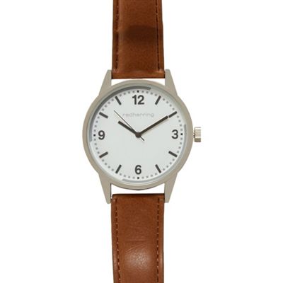 Men's brown analogue watch